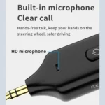 A60 3 in 1 Car Bluetooth Receiver Transmitter 3.5AUX Hands-free Call - Image 3