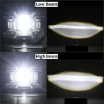 OL-2051S 1 Pair 4x6 inch Off-road Vehicle Modified Angel Devil Eyes Rectangular Headlight - Image 5