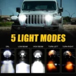 7 inch Car Matrix Gradient LED Headlight Lamps for Jeep Wrangler - Image 6