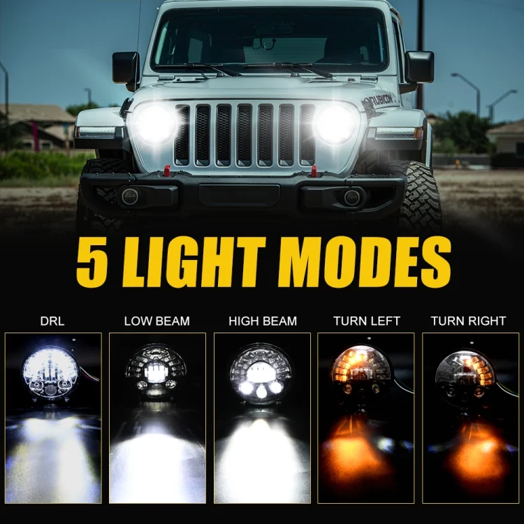 CRP4952_5.webp 7 inch Car Matrix Gradient LED Headlight Lamps for Jeep Wrangler - Image 6