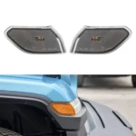Car Black Wheel Eyebrow Side Light Turn Signal Leaf Plate Lamp for Jeep Wrangler JL 2018-