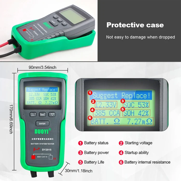 CRP5027_3.webp DUOYI DY2015 Car 12V Battery Tester Digital Diagnostic Tools - Image 4