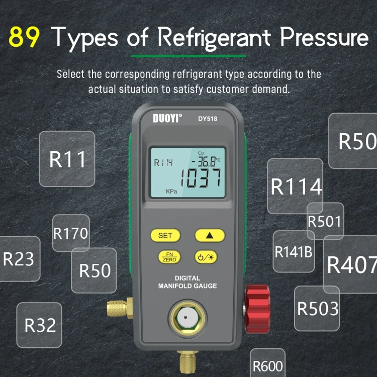 CRP5031_5.webp DUOYI DY518 Car Air Conditioning Repair Electronic Refrigerant Meter Air Conditioning Fluoride Meter - Image 6