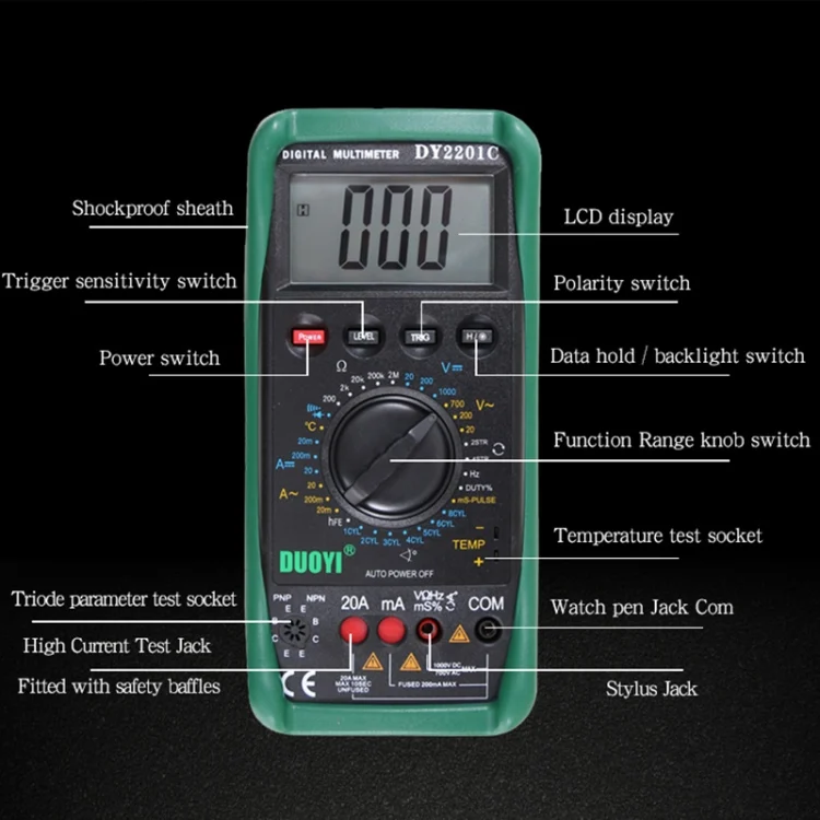 CRP5032_4.webp DUOYI DY2201C Car High-precision Digital Multi-function Maintenance Automatic Universal Meter - Image 5