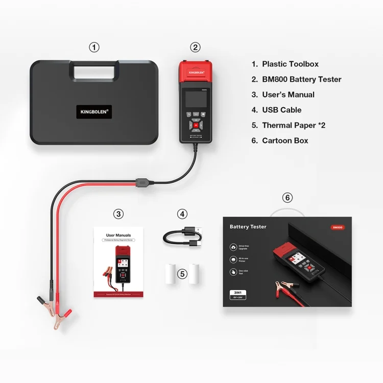 CRP5493_3.webp KINGBOLEN BM800 Car Digital Load Battery Tester with Printer Function - Image 4