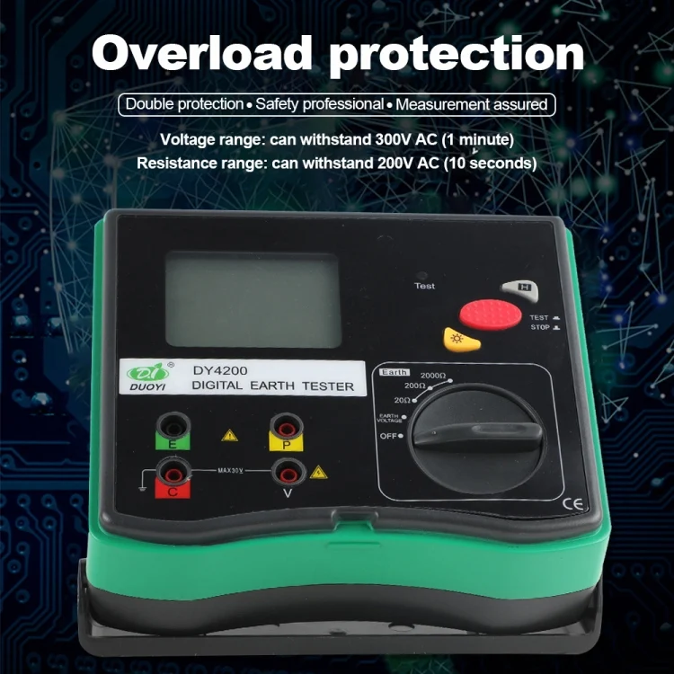 CRP5644_6.webp DUOYI DY4200 Car Higher Accuracy Digital Ground Resistance Tester - Image 7