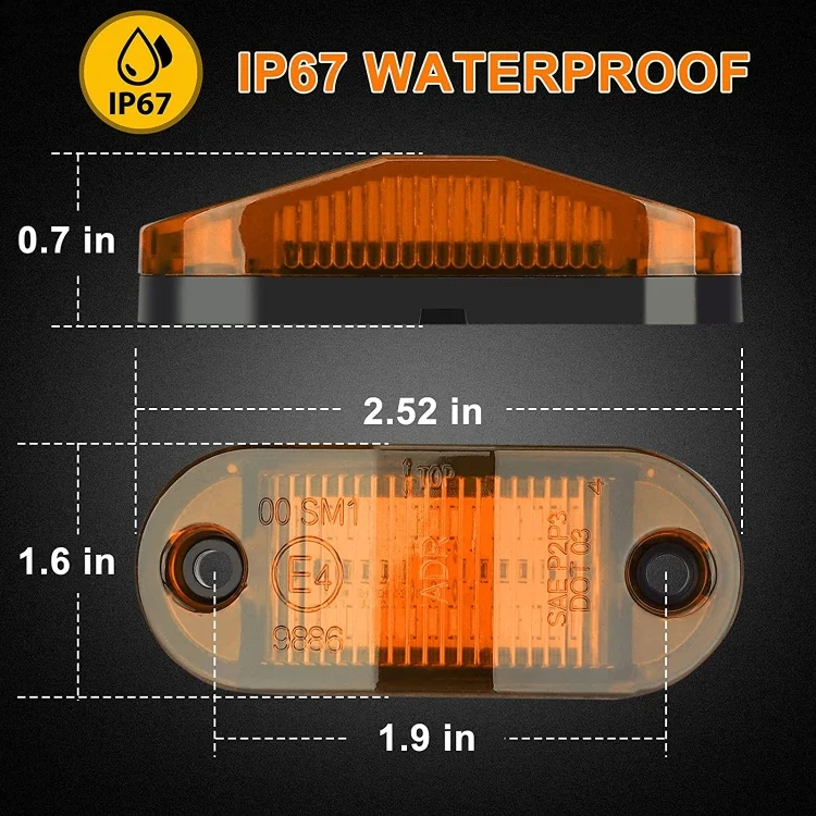 CRP5650_B1.webp 10 PCS MK-019 Car / Truck 6LEDs Side Marker Indicator Lights Bulb Lamp - Image 2