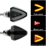 2 PCS KC018A Motorcycle Triangular V-shaped Two-color LED Brake Turn Signal Light