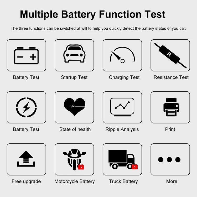 CRP5713_7.webp KONNWEI KW720 Car 3.2 inch 6V-24V Lead-acid Battery Tester with Printer - Image 8