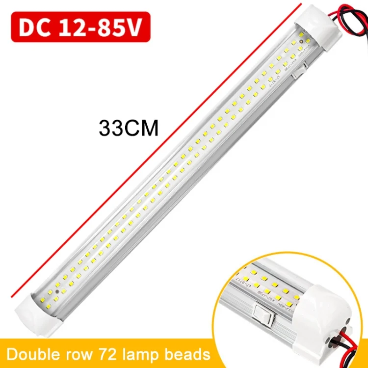 CRP5728_1.webp 2 PCS ZS-3332 12-85V High Bright 72LEDs RV Dome Light Cabin Light Bar - Image 2