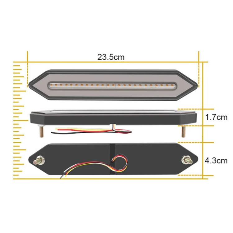 CRP5741_2.webp 2 PCS Heavy Truck 100LED Two-color Running Water Light Guide Brake Steering Tail Rear Bumper Light - Image 3