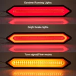 2 PCS Heavy Truck 100LED Two-color Running Water Light Guide Brake Steering Tail Rear Bumper Light - Image 6