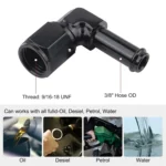 Car 90 Degree Quick Connect Female AN6-3/8 Swivel Barb Fitting Adapter - Image 5