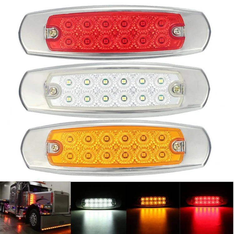 CRP5782_B1.webp 4 PCS MK-338 DC12-24V Truck 12LEDs Side Clearance Maker Light - Image 2