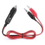 12V 16 AWG Crocodile Test Clip to Cigarette Lighter Plug Adapter Extension Cable
