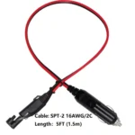12V SAE Car Power Cord Cigarette Lighter Plug to Solar Battery Charging Connecting Cable, Length: 1.5m - Image 4