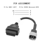 Motorcycle OBD 16PIN Female to 6PIN Connector Cable for Suzuki - Image 2