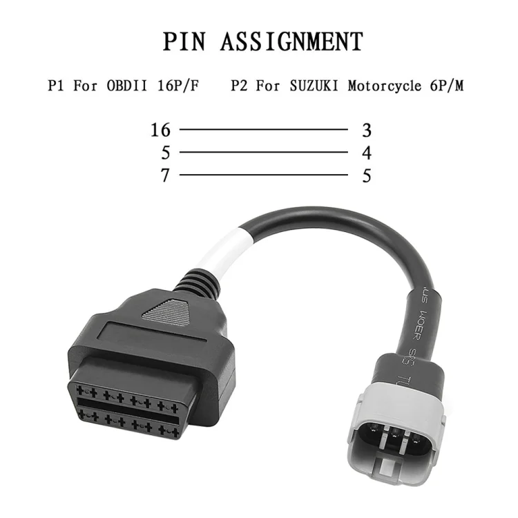 CRP5878_1.webp Motorcycle OBD 16PIN Female to 6PIN Connector Cable for Suzuki - Image 2