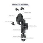 ZH-1558A1 Motorcycle Handlebar X-shape Aluminum Alloy Phone Holder - Image 2