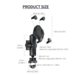 ZH-1558A1 Motorcycle Handlebar X-shape Aluminum Alloy Phone Holder - Image 3