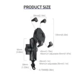 ZH-1558B1 Motorcycle Rear Mirror X-shape Aluminum Alloy Phone Holder - Image 3