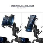 ZH-1558B1 Motorcycle Rear Mirror X-shape Aluminum Alloy Phone Holder - Image 10