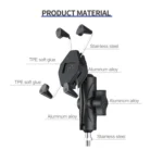 ZH-1558C1 Motorcycle M8 Ball Joint X-shape Aluminum Alloy Phone Holder - Image 2