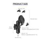 ZH-1558C1 Motorcycle M8 Ball Joint X-shape Aluminum Alloy Phone Holder - Image 3