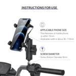 ZH-1558C1 Motorcycle M8 Ball Joint X-shape Aluminum Alloy Phone Holder - Image 6