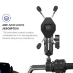ZH-1558C1 Motorcycle M8 Ball Joint X-shape Aluminum Alloy Phone Holder - Image 7