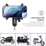 ZH-1558C1 Motorcycle M8 Ball Joint X-shape Aluminum Alloy Phone Holder - Image 9