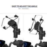 ZH-1558C1 Motorcycle M8 Ball Joint X-shape Aluminum Alloy Phone Holder - Image 10