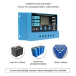 30A Solar Charge Controller 12V / 24V Lithium Lead-Acid Battery Charge Discharge PV Controller - Image 5