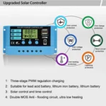 30A Solar Charge Controller 12V / 24V Lithium Lead-Acid Battery Charge Discharge PV Controller - Image 6