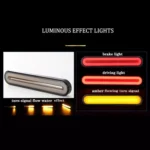 2 PCS Heavy-duty Truck Trailer 100LED Light Guide Two-color Brake Light - Image 5