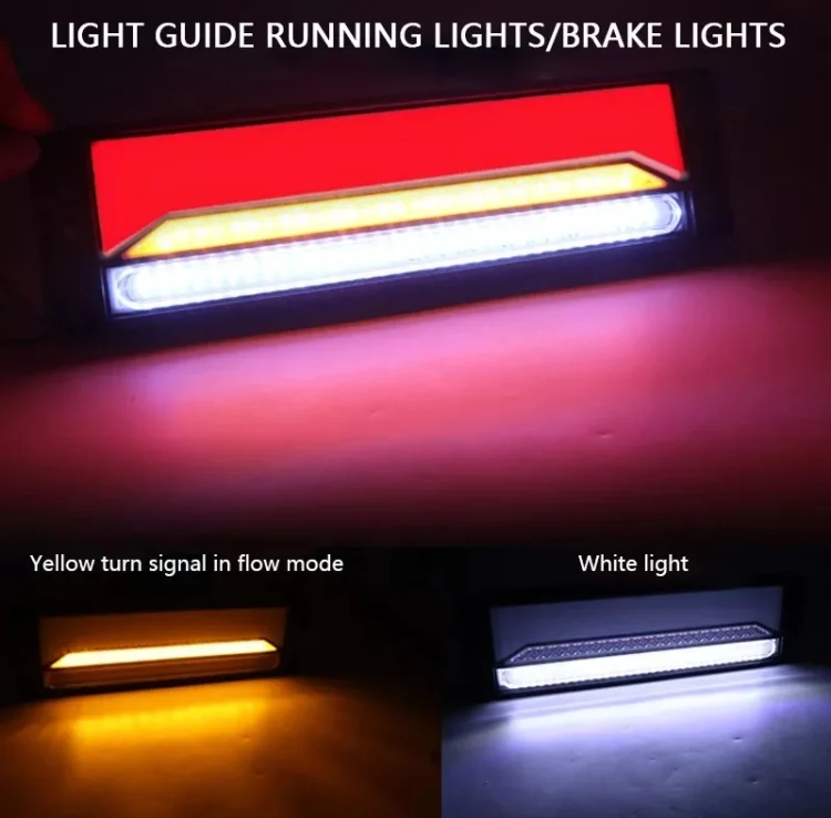 CRP5952_B5.webp 2 PCS Heavy-duty Truck Trailer 147LED Light Guide Three-color Brake Light - Image 6