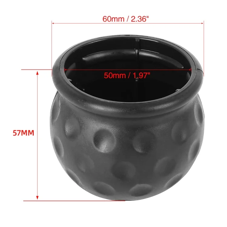 CRP6045_2.webp 2 in 1 / Set Car Truck Tow Ball Cover Cap Towing Hitch Trailer Towball Protection - Image 3