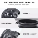 2 in 1 / Set Car Truck Tow Ball Cover Cap Towing Hitch Trailer Towball Protection - Image 4
