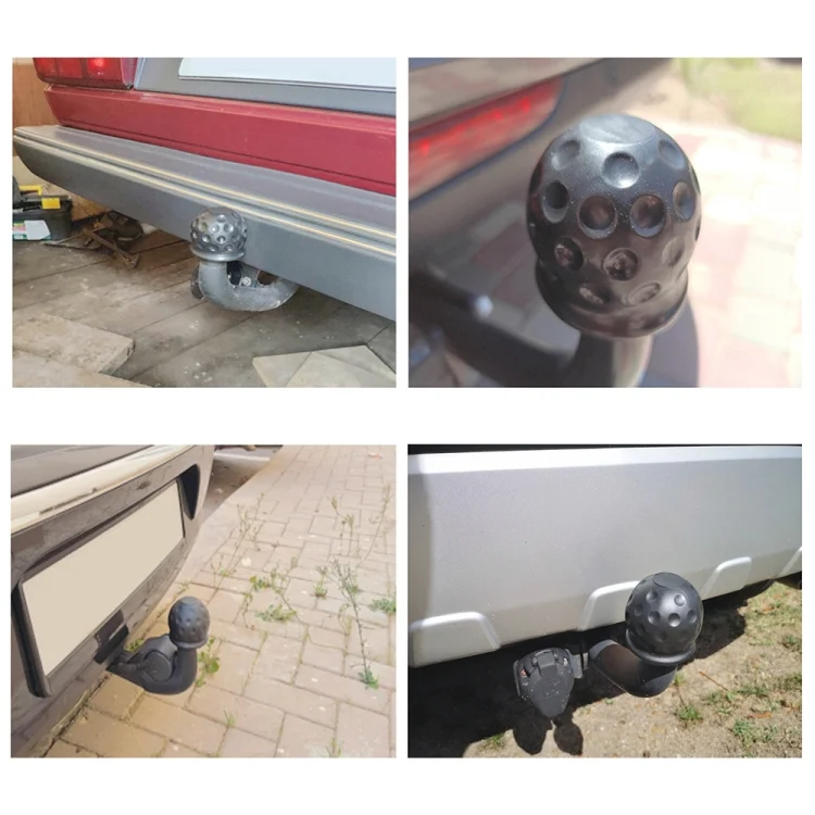 CRP6045_6.webp 2 in 1 / Set Car Truck Tow Ball Cover Cap Towing Hitch Trailer Towball Protection - Image 7