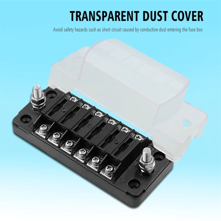 CRP6056_2.webp ZH-978A1 FB1901 1 In 6 Out 6 Ways Independent Positive Negative Fuse Box with 12 Fuses for Auto Car Truck Boat - Image 3