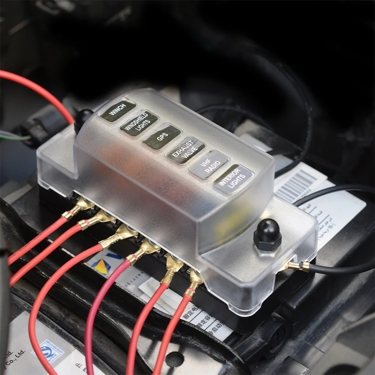 CRP6056_9.webp ZH-978A1 FB1901 1 In 6 Out 6 Ways Independent Positive Negative Fuse Box with 12 Fuses for Auto Car Truck Boat - Image 10
