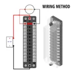 ZH-978A2 FB1902 1 In 12 Out 12 Ways Independent Positive Negative Fuse Box with 24 Fuses for Auto Car Truck Boat - Image 5