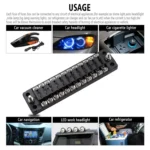 ZH-978A2 FB1902 1 In 12 Out 12 Ways Independent Positive Negative Fuse Box with 24 Fuses for Auto Car Truck Boat - Image 6