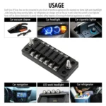 ZH-979A1 FB1903 1 In 1 Out 6 Ways No Distinction Positive Negative Fuse Box with 12 Fuses for Auto Car Truck Boat - Image 6