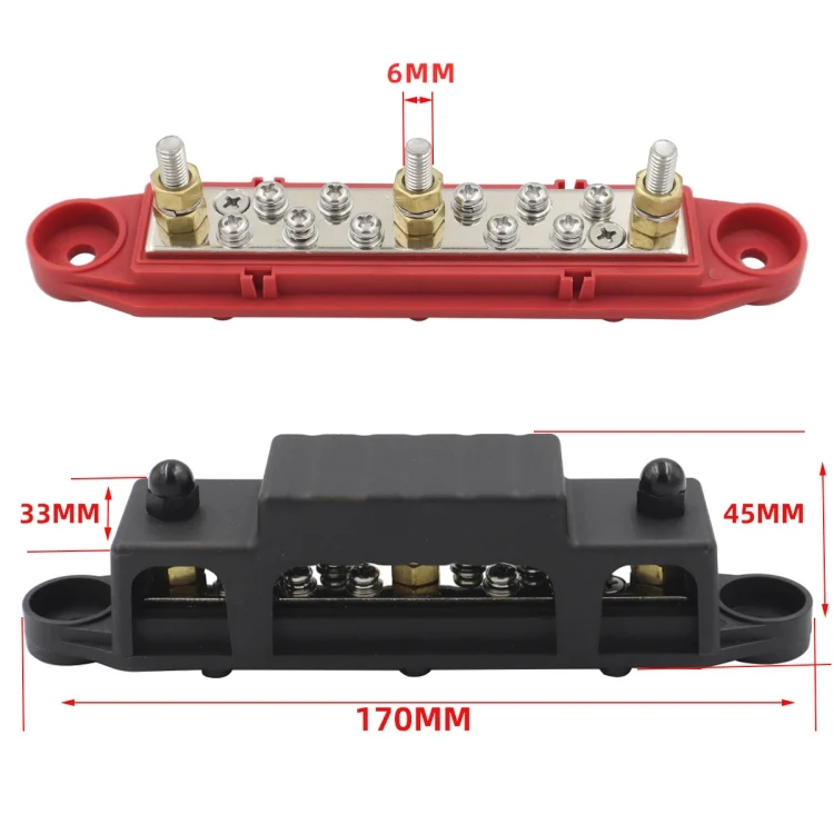 CRP6090_2.webp 1 Pair 48V 150A M6 Power Distribution Terminal Block Battery Bus Bar Set with Terminal Block - Image 3