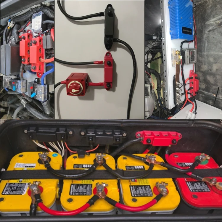 CRP6090_6.webp 1 Pair 48V 150A M6 Power Distribution Terminal Block Battery Bus Bar Set with Terminal Block - Image 7