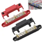 1 Pair 48V 150A M6 Power Distribution Terminal Block Battery Bus Bar Set