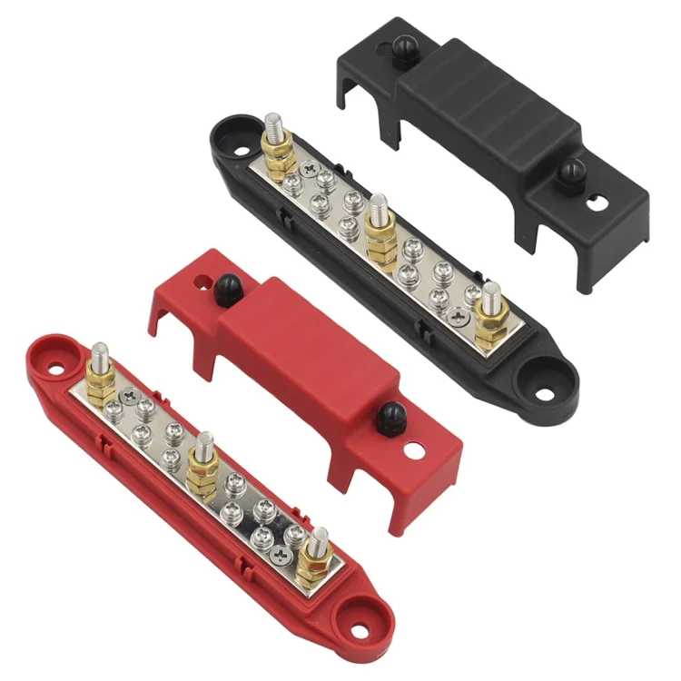 CRP6092_1.webp 1 Pair 48V 150A M6 Power Distribution Terminal Block Battery Bus Bar Set - Image 2