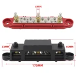 1 Pair 48V 150A M6 Power Distribution Terminal Block Battery Bus Bar Set - Image 3