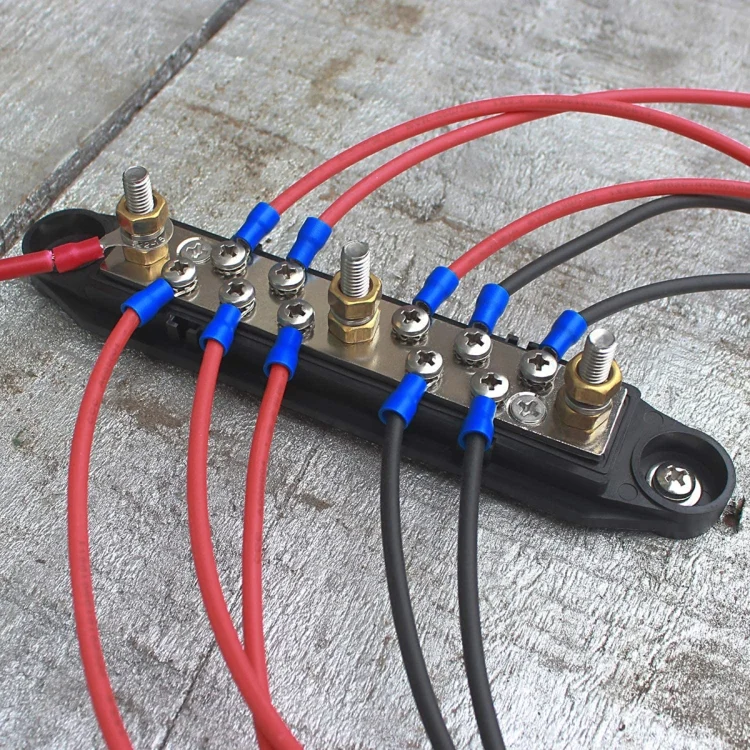 CRP6092_5.webp 1 Pair 48V 150A M6 Power Distribution Terminal Block Battery Bus Bar Set - Image 6